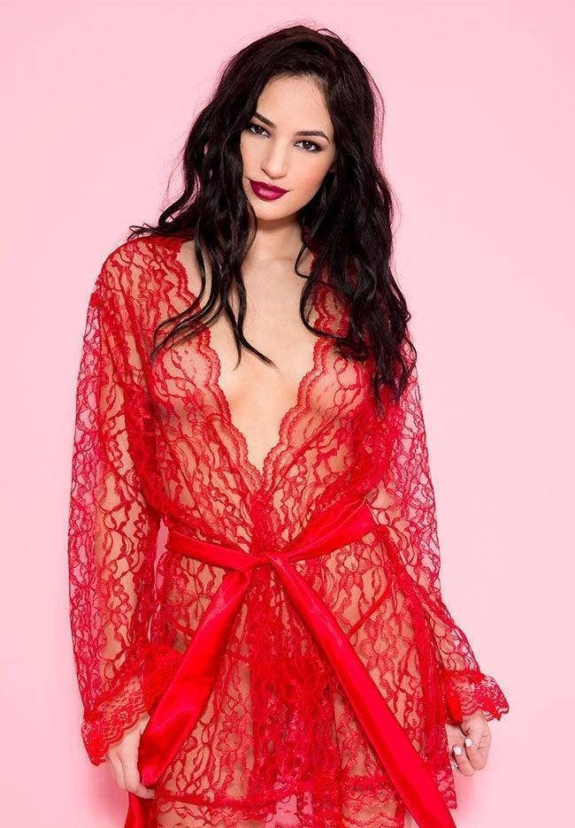 Floral Lace Short Robe