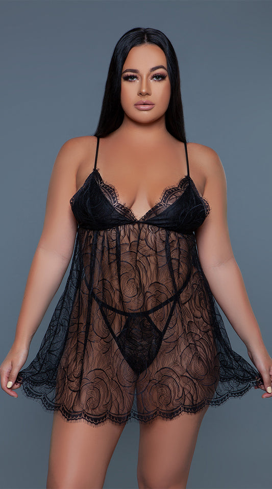 Daisy Lace Babydoll Set