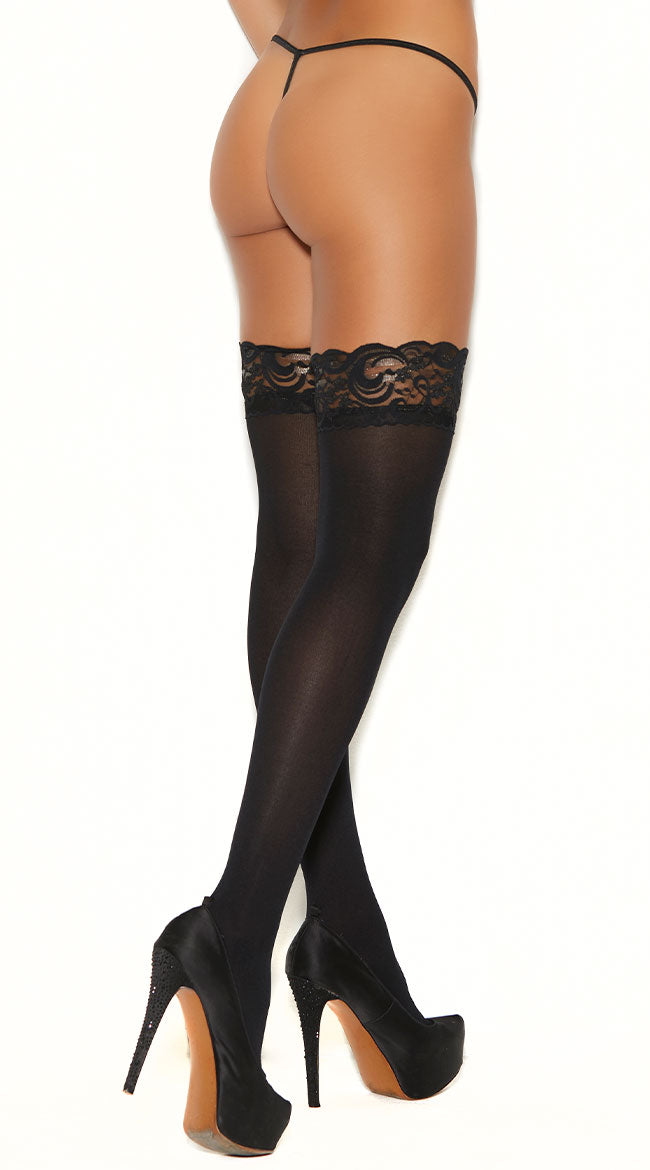 Opaque Lace Thigh Highs
