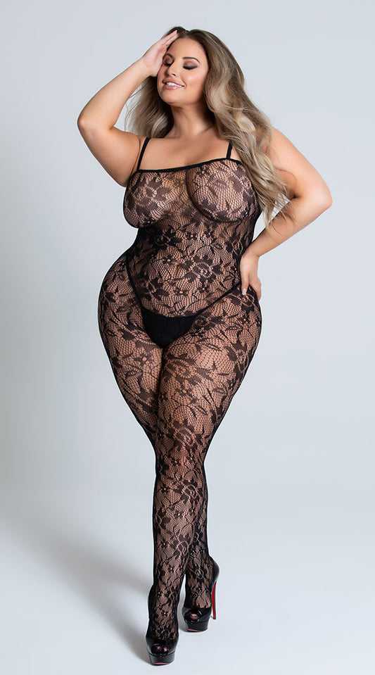 Body Plus Size Renda Rosa