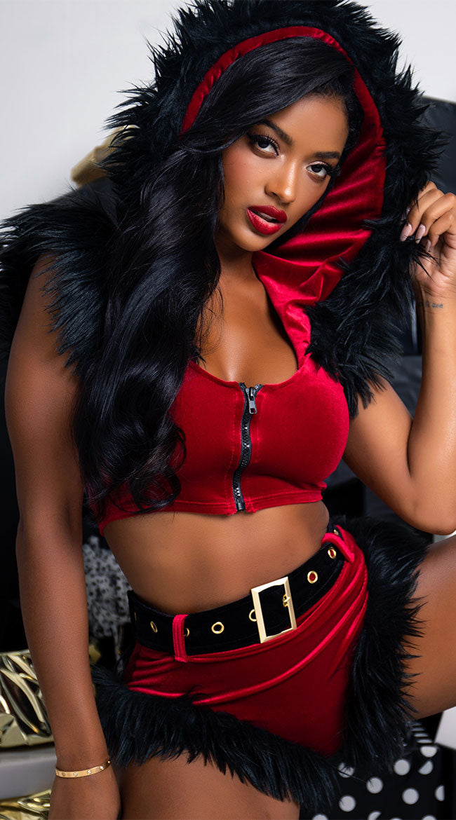 Top de veludo com capuz para bebê de pele