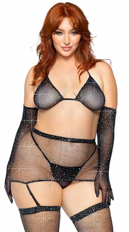 Plus Size Sparkle And Fine Bra Set