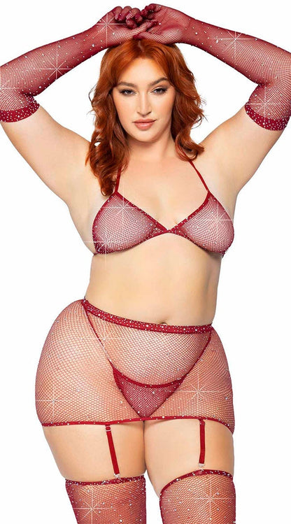 Plus Size Sparkle And Fine Bra Set