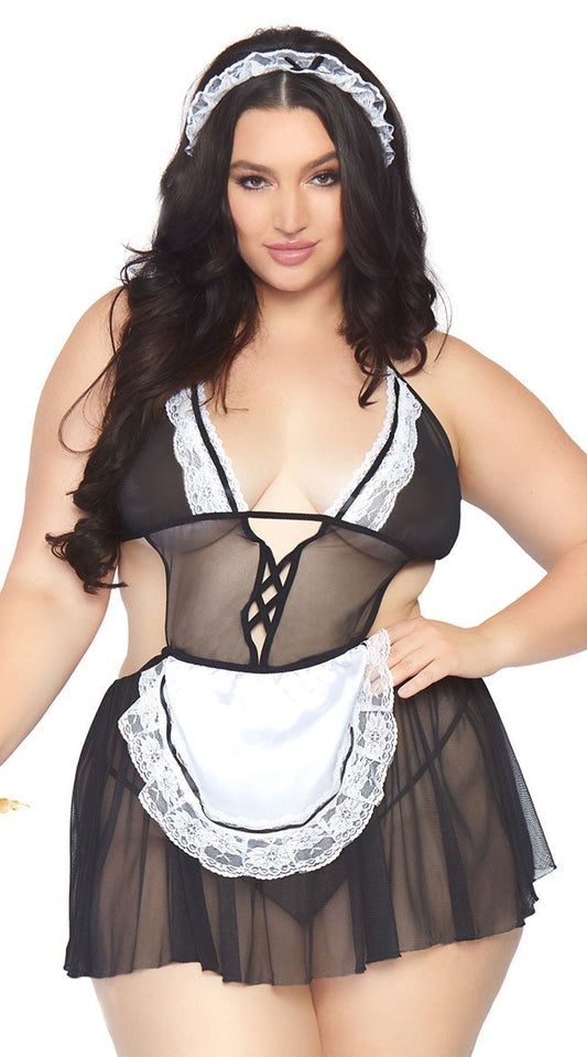 Plus Size Fantasias Sujas Empregada Francesa