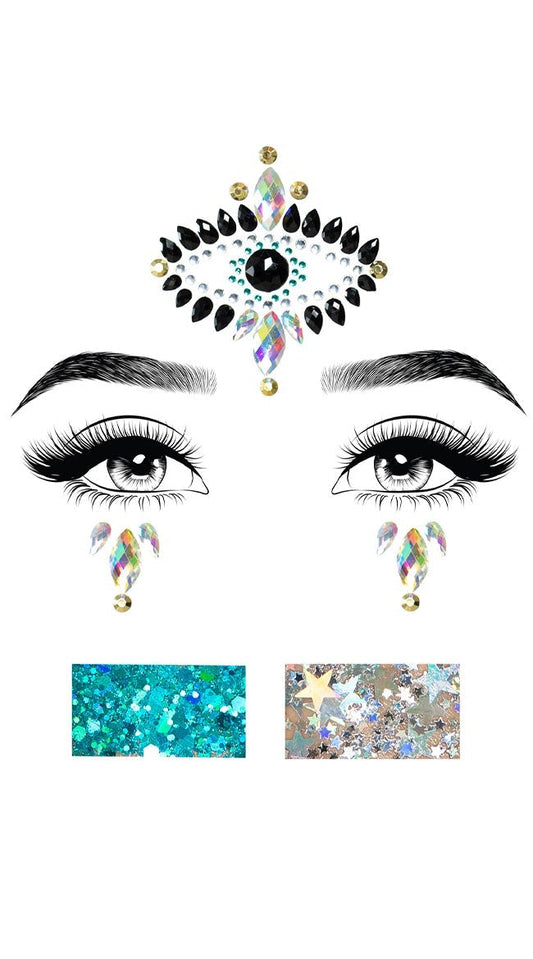 Pacotes de joias e brilhos para rosto da Divindade