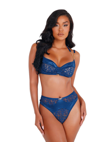 High On You Lace And Satin Bralette Set