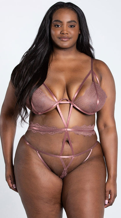 Plus Size Cut Loose Lace Teddy
