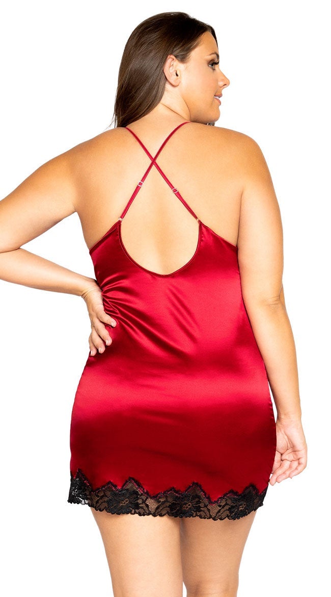 Plus Size Fiery Feelings Satin Chemise
