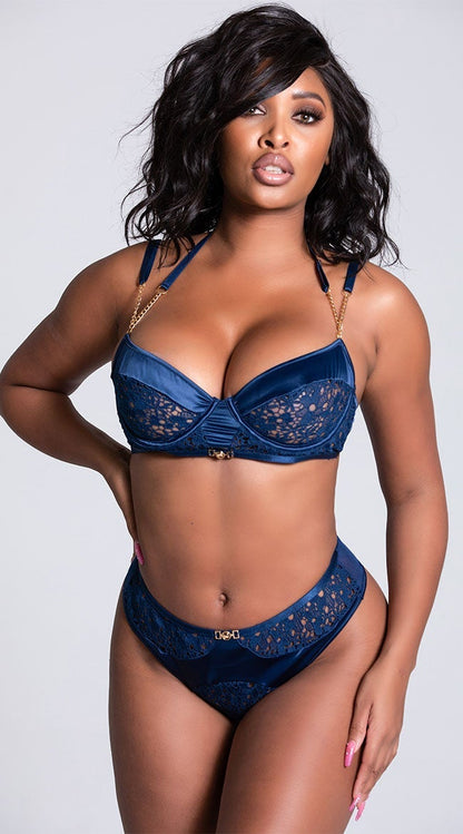 High On You Lace And Satin Bralette Set