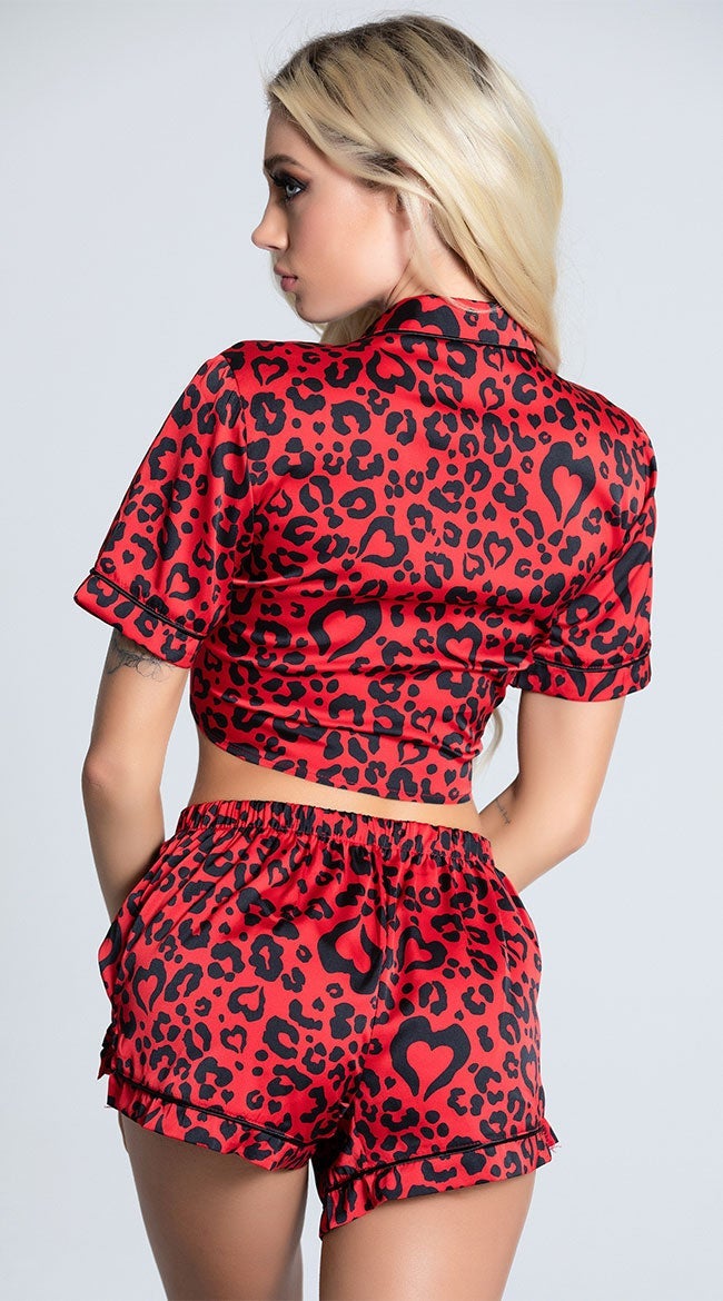 Roaring Love Satin Short Set